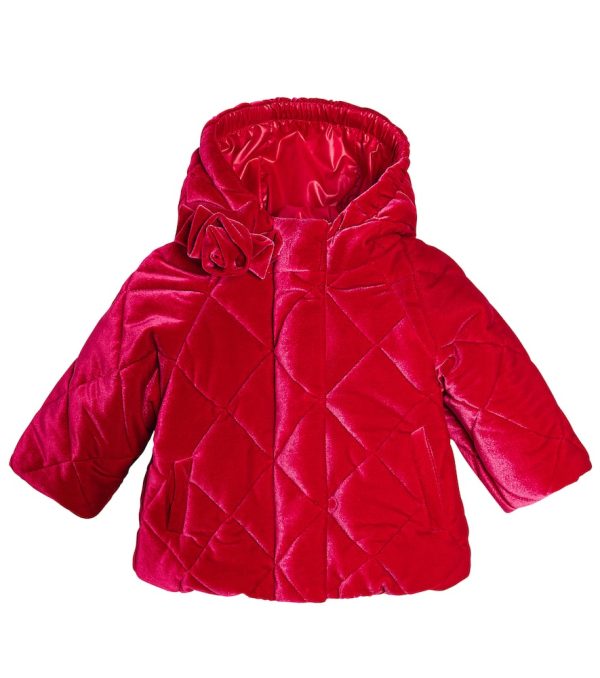Monnalisa Baby quilted velvet jacket