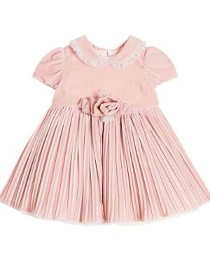 Monnalisa Baby velvet and tulle dress