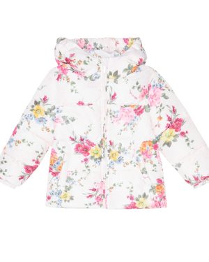 Monnalisa Hooded floral puffer jacket
