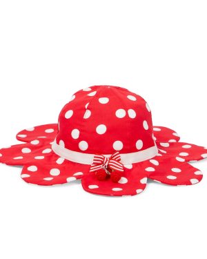 Monnalisa Polka-dot cotton poplin sun hat