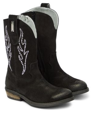 Monnalisa Suede cowboy boots