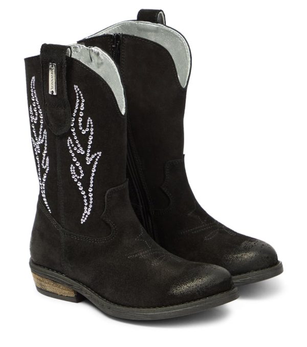 Monnalisa Suede cowboy boots