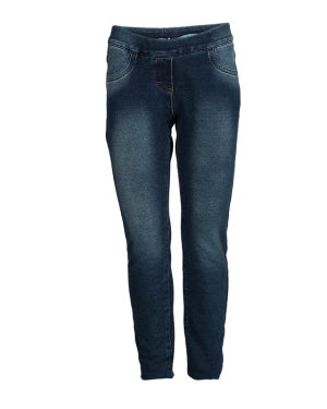 Monnalisa Washed Indigo Terry Embellished Side Stripe Detail Jeggings 10 Yrs