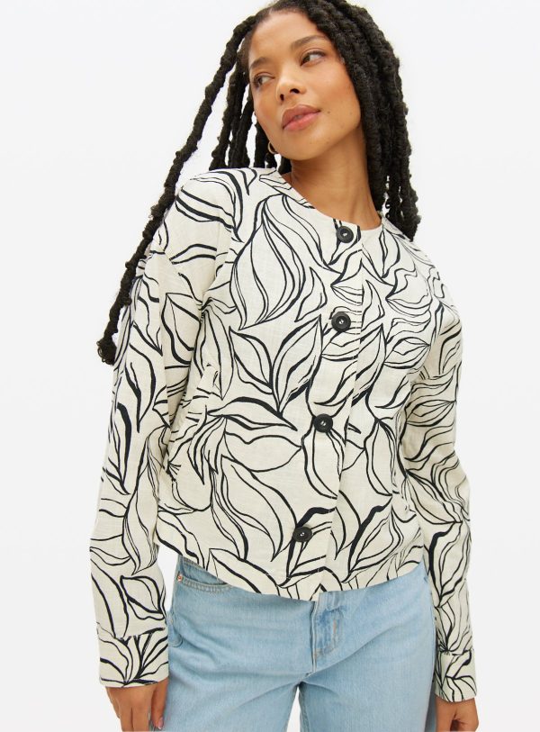 Mono Printed Linen Blend Co-ord Shacket