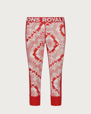 Mons Royale Cascade Merino Flex 200 3/4 Leggings - Retro Red Nordtek - XS