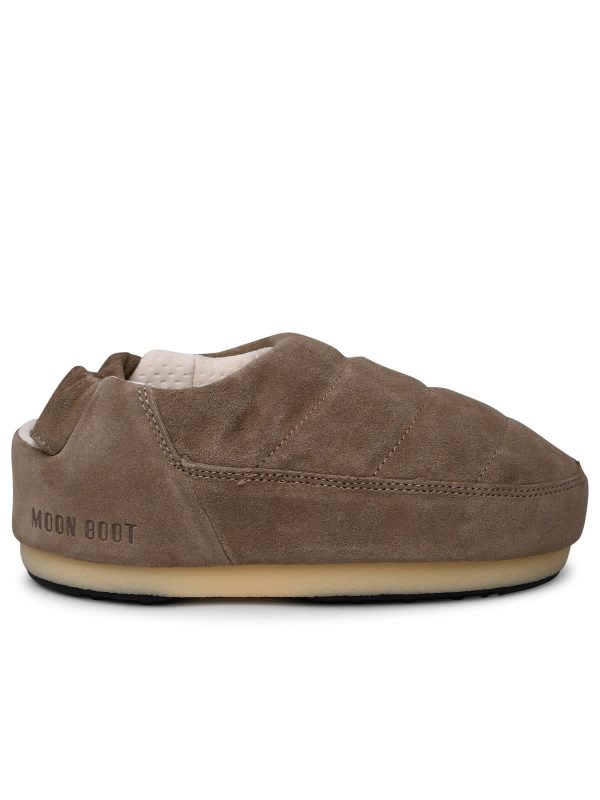 Moon Boot Band In Beige Suede Sandals