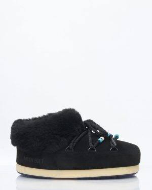 Moon Boot Beads Suede Mules - Woman Boots Black Eu 39 - 40