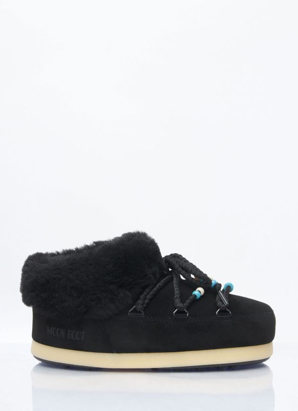 Moon Boot Beads Suede Mules - Woman Boots Black Eu 39 - 40