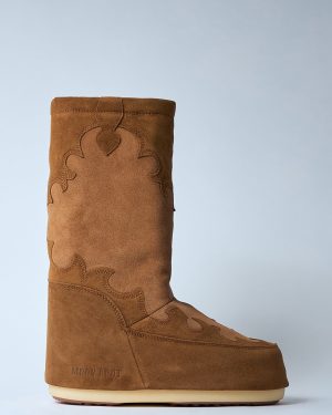 Moon Boot Icon Suede Embroidery Boots - Boots Brown Eu 42 - 44