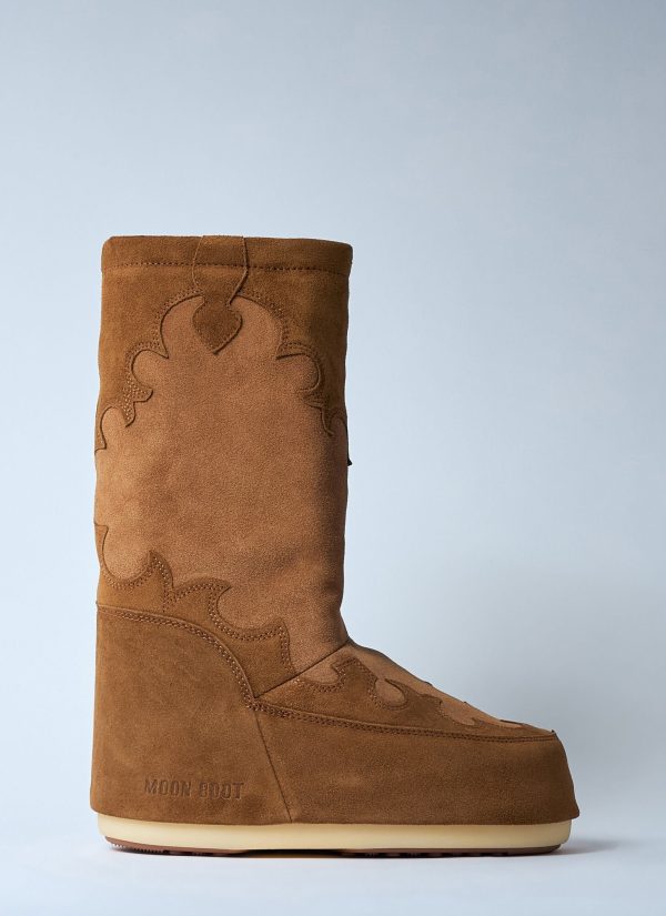 Moon Boot Icon Suede Embroidery Boots - Boots Brown Eu 42 - 44