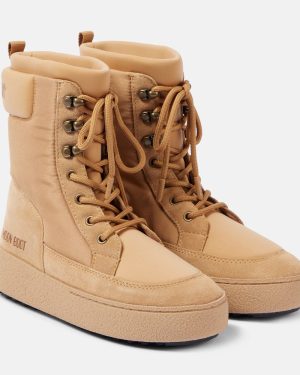 Moon Boot Ltrack suede-trimmed combat boots