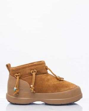 Moon Boot Luna Low Beads Suede Boots - Woman Boots Brown Eu - 38