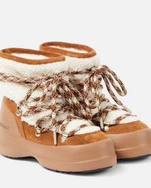 Moon Boot Luna Low shearling and suede snow boots