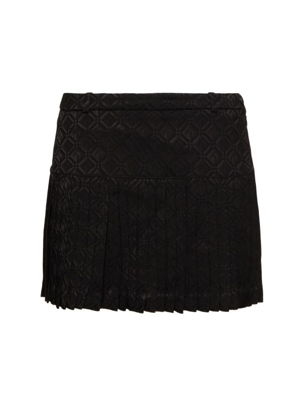 Moon Diamond Jacquard Pleated Mini Skirt