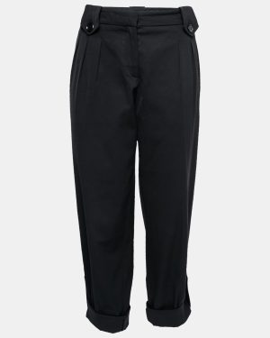 Moschino Black Crepe Cropped Trousers M