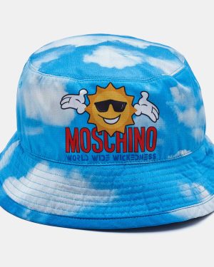 Moschino Blue/White Printed Tie/Dye Bucket Hat M