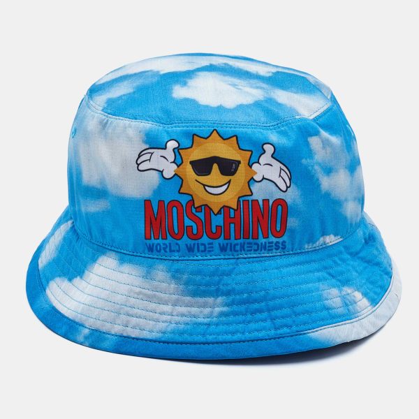 Moschino Blue/White Printed Tie/Dye Bucket Hat M