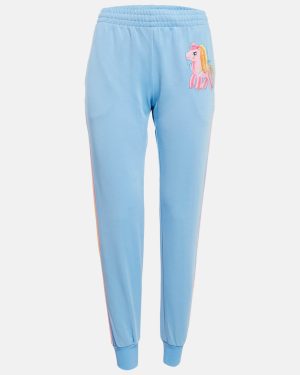 Moschino Couture Blue Unicorn Print Jersey Joggers M