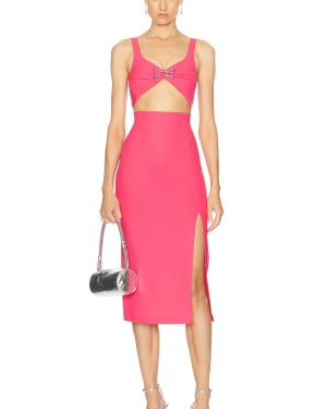 Moschino Jeans Cut Out Midi Dress in Fuchsia - Pink. Size 36 (also in 40).