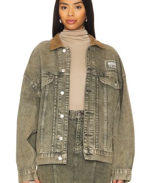 Moschino Jeans Denim Jacket in Grey. Size M, XS.