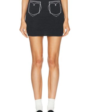 Moschino Jeans Mini Skirt in Multi Grey - Charcoal. Size L (also in XS).