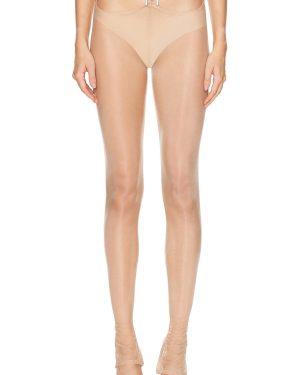 Mugler Cut Out Skinny Leg Pant in Beige - Tan. Size 34 (also in 36).