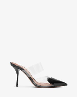 Mule Coeur 90 patent black mules