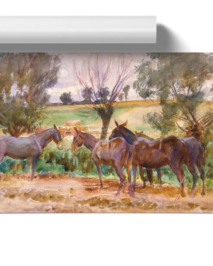 Mules and Donkeys by John Singer Sargent - Unframed Painting