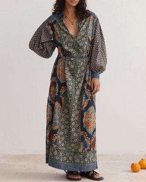 Multi Rhea Maxi Smock Dress