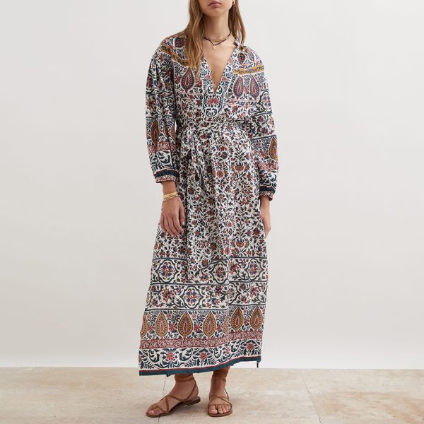 Multi Verbena Maxi Smock Dress