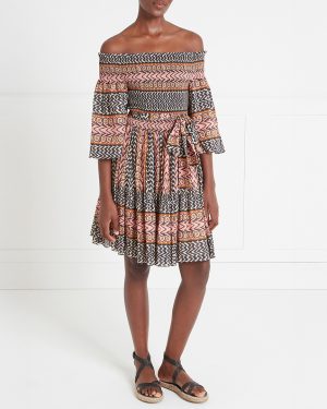 Multi/Print Printed Gia Bardot Mini Dress