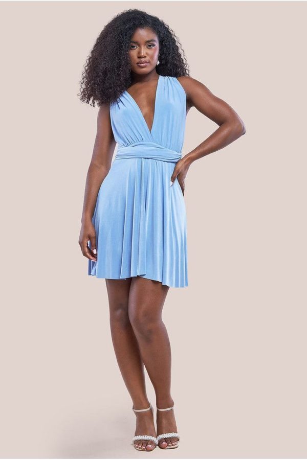 Multiway Mini Dress - Powder Blue by Goddiva