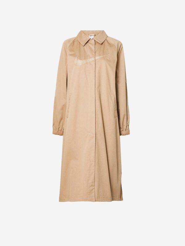 NIKE_Beige oversize twill trench coat_Beige_XS_Women