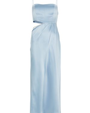 Nafsika Skourti Carla Cut-out Satin Dress - Light Blue - 6