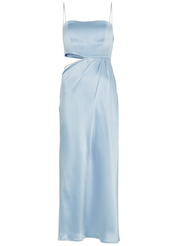 Nafsika Skourti Carla Cut-out Satin Dress - Light Blue - 6