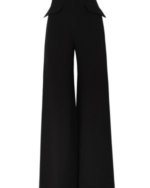 Nafsika Skourti Empire Wide-leg Trousers - Black - 6 (UK6 /xs)