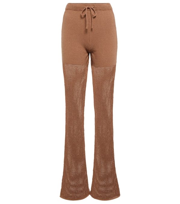 Nanushka Kaela crochet high-rise flared pants
