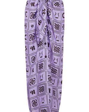 Nanushka Nicolet Printed Silk-satin Maxi Skirt - Lilac - L (UK 14 / L)