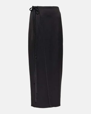 Nanushka Racha wrap satin maxi skirt