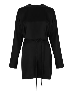 Nanushka Vanessa Satin Mini Dress - Black - L