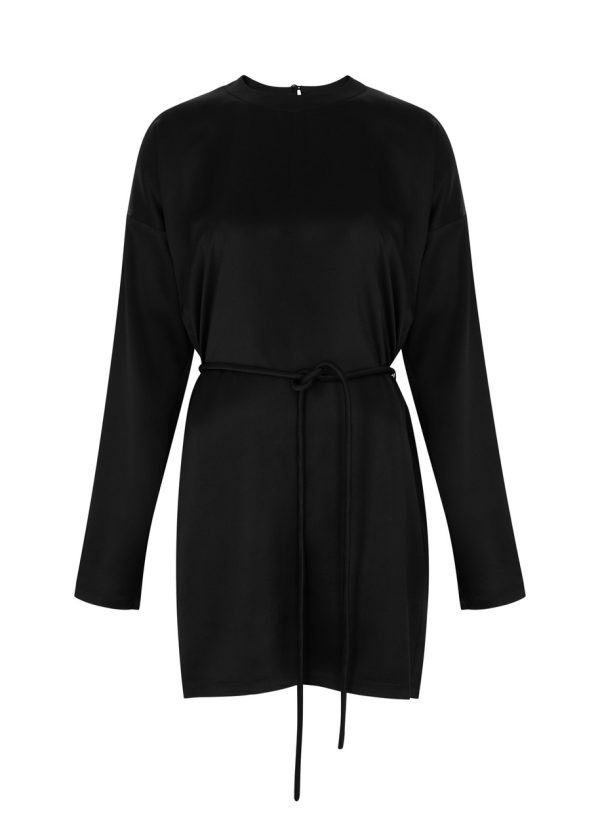 Nanushka Vanessa Satin Mini Dress - Black - L