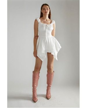 Narrated White Skater Mini-Dress