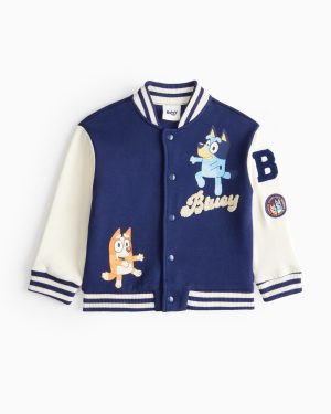 Navy Bluey Character Print Navy Bomber Jacket (2-3 Years) - Bluey by Sainsbury's