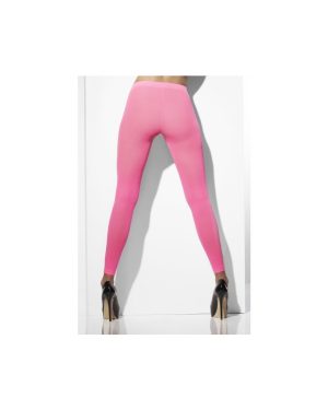 Neon Pink Opaque Footless Tights - tights pink footless opaque neon accessory womens 80s fancy dress smiffys stockings ladies