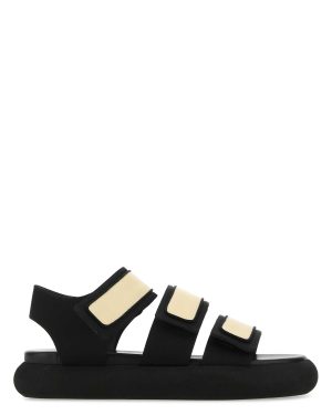 Neous Two-tone Fabric And Leather Octans Sandals