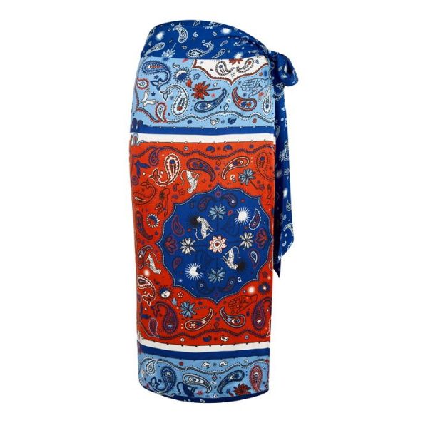 Never Fully Dressed Bandana Clash Jaspre Wrap Skirt - Blue