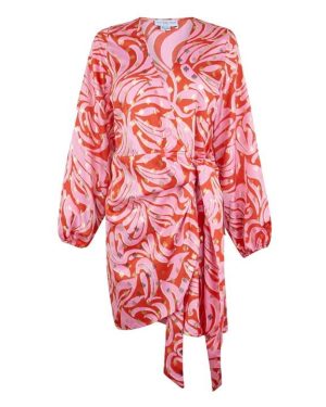 Never Fully Dressed Mini Vienna Swirl Wrap Dress - Pink