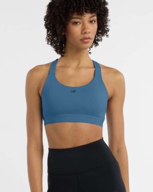 New Balance Womens Essential Train Sports Bra - Mid Blue