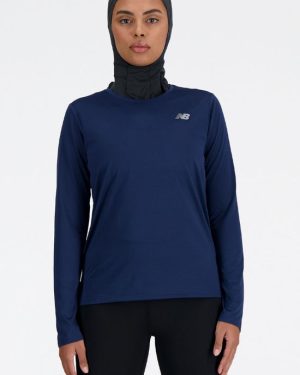 New Balance Womens Sport Essentials Long Sleeve Top - Navy