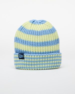 New Era Knit Medium Stripe Beanie Pastel Blue Universal